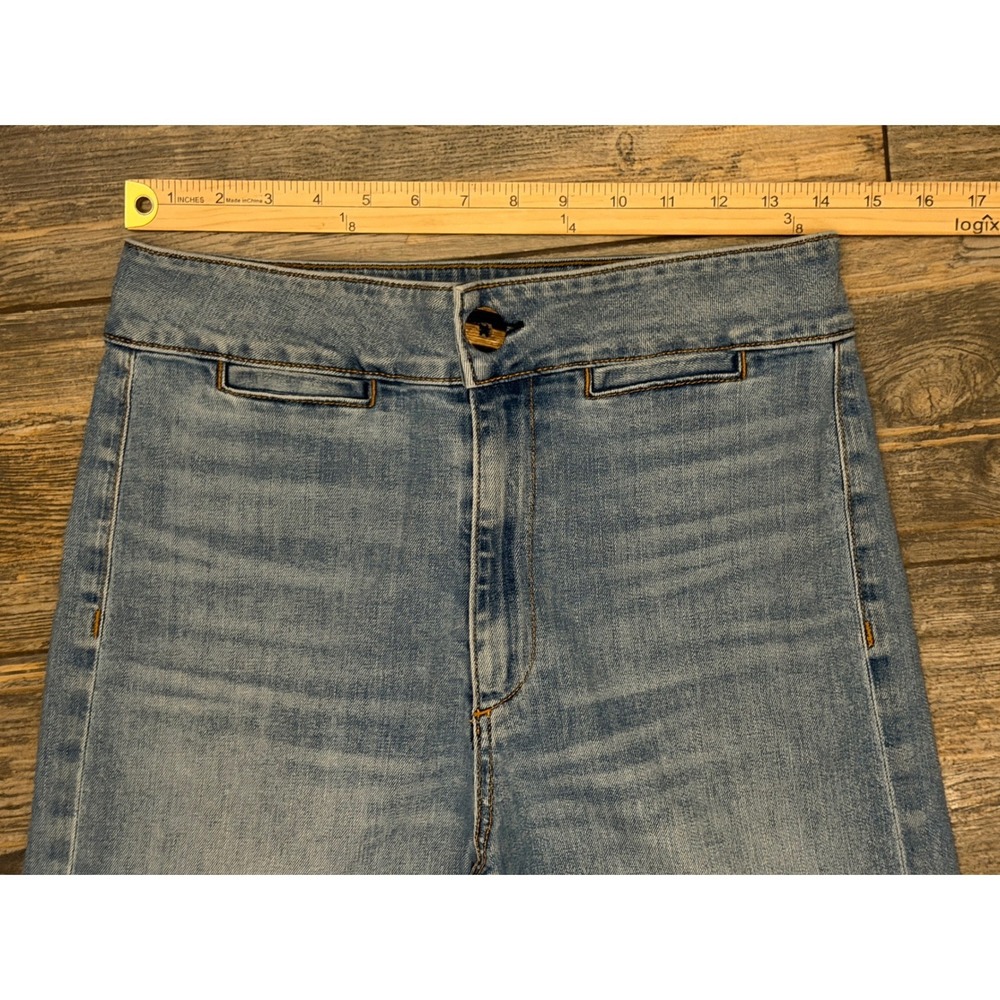 ASKK NY High Waisted Wide Leg Trouser Jeans Light Wash Blue Denim USA Size 30 - Picture 7 of 11